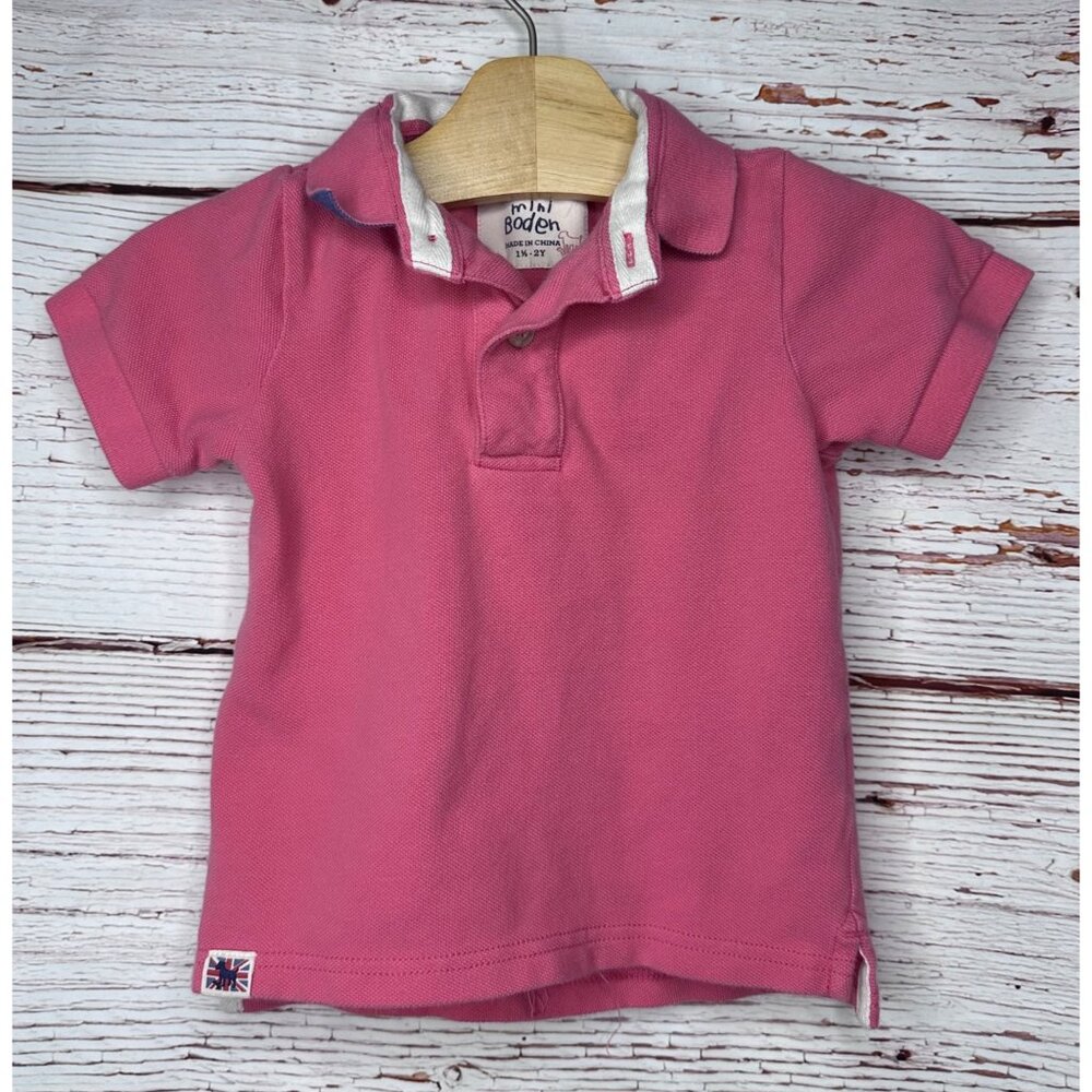 Mini Boden Pink Polo Shirt 1.5-2 years
